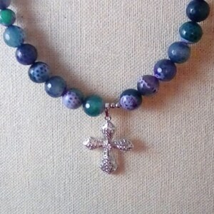 Rhinestone Cross Choker Necklace