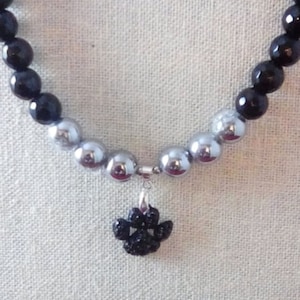 Rhinestone Paw Choker Necklace