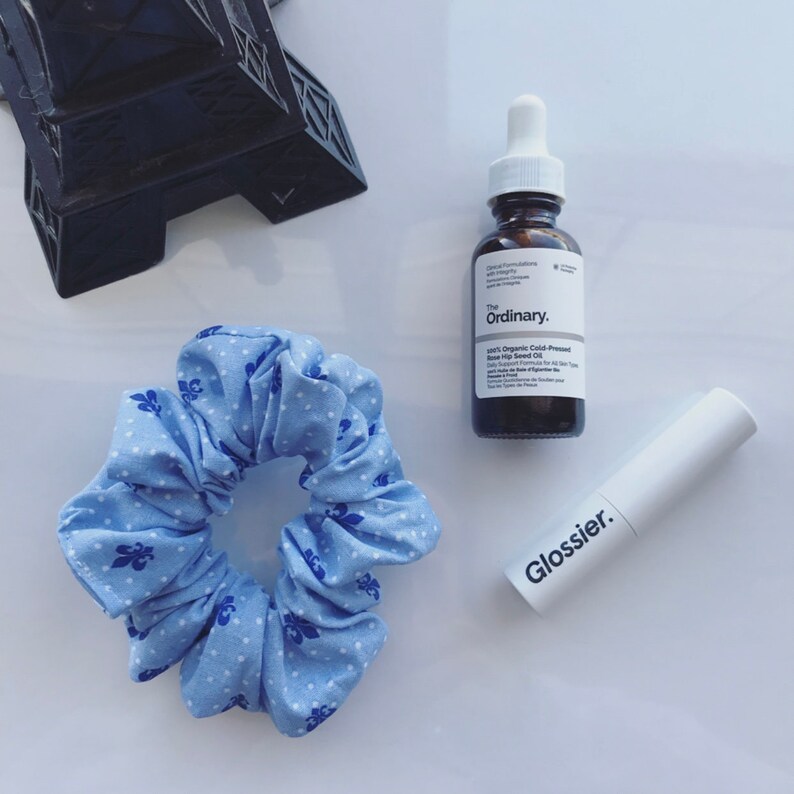 Fleurs De Lis Scrunchies Blue Single Scrunchie