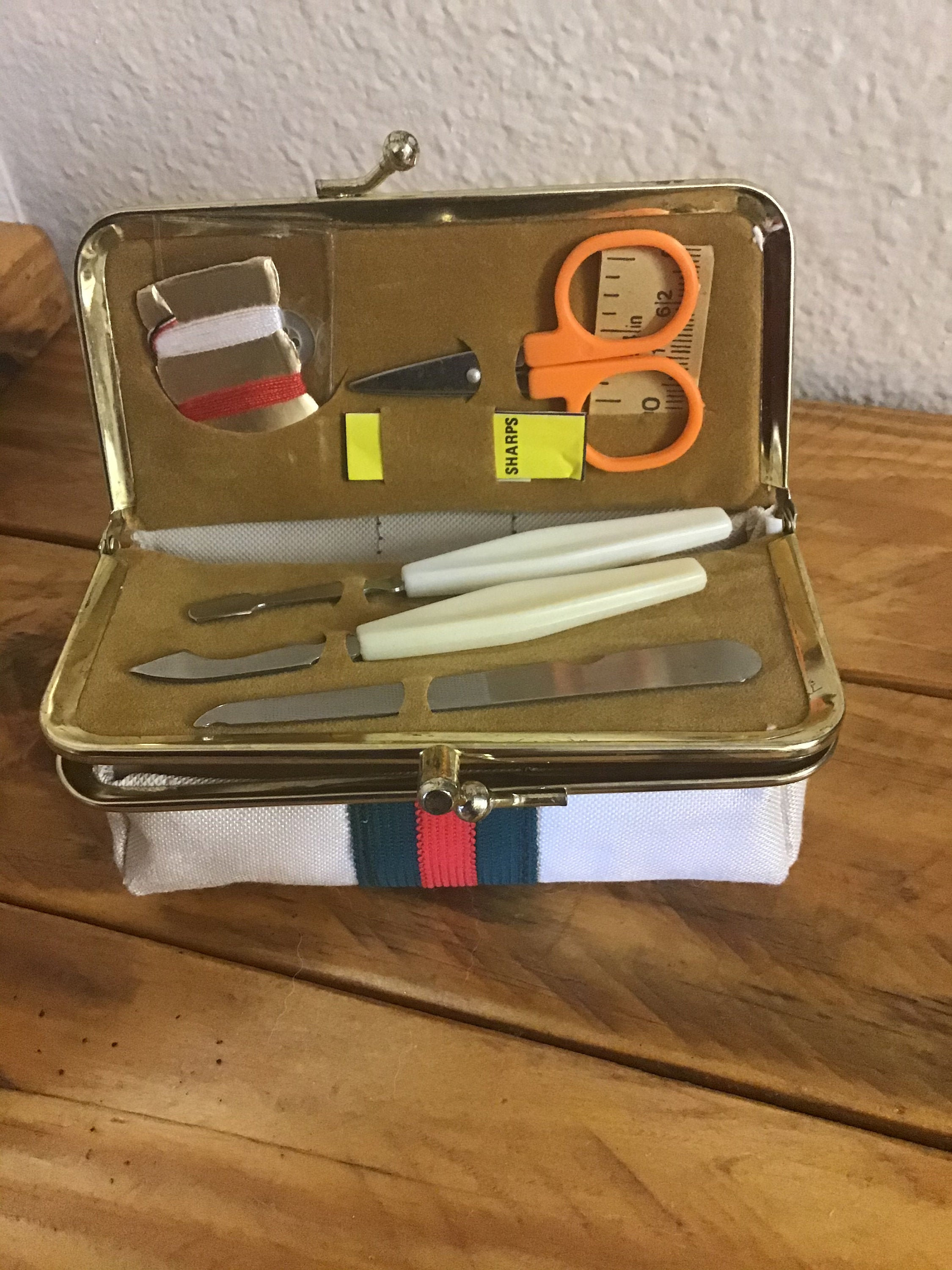 Vintage Canvas Sewing Kit Etsy