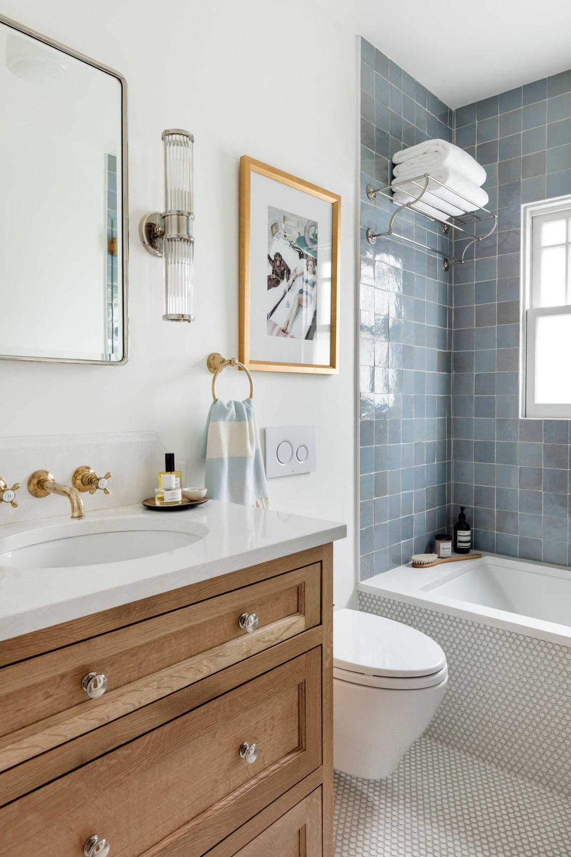 Blue and Gold Bathroom Design Board With Links Etsy
