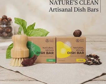 Natural Vegan Dish Soap Bar, Organic Zero Waste Dishwashing Bar, Non-Toxic Kitchen Soap, Handmade Minimalist Dishwasher Soap, Eco-Friendly
