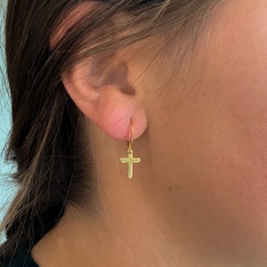 Cross Gold Earrings