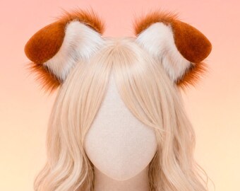 Orecchie da cucciolo marroni flosce Kemonomimi / Cerchietto con orecchie da cane Shiba Inu snodabile per cosplay / Pet Play