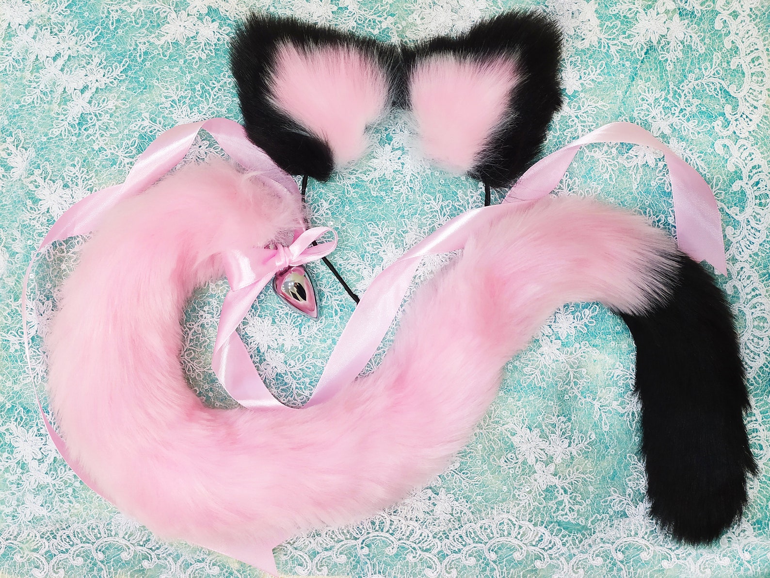 Black Friday Sale,long Black Cat Tail Plug Set,kitten Play,butt Plug Tail,cat Tail Butt Plug