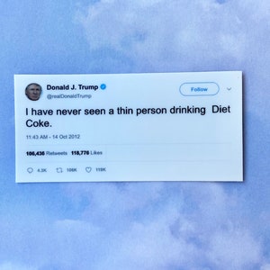 trump tweet diet coke sticker