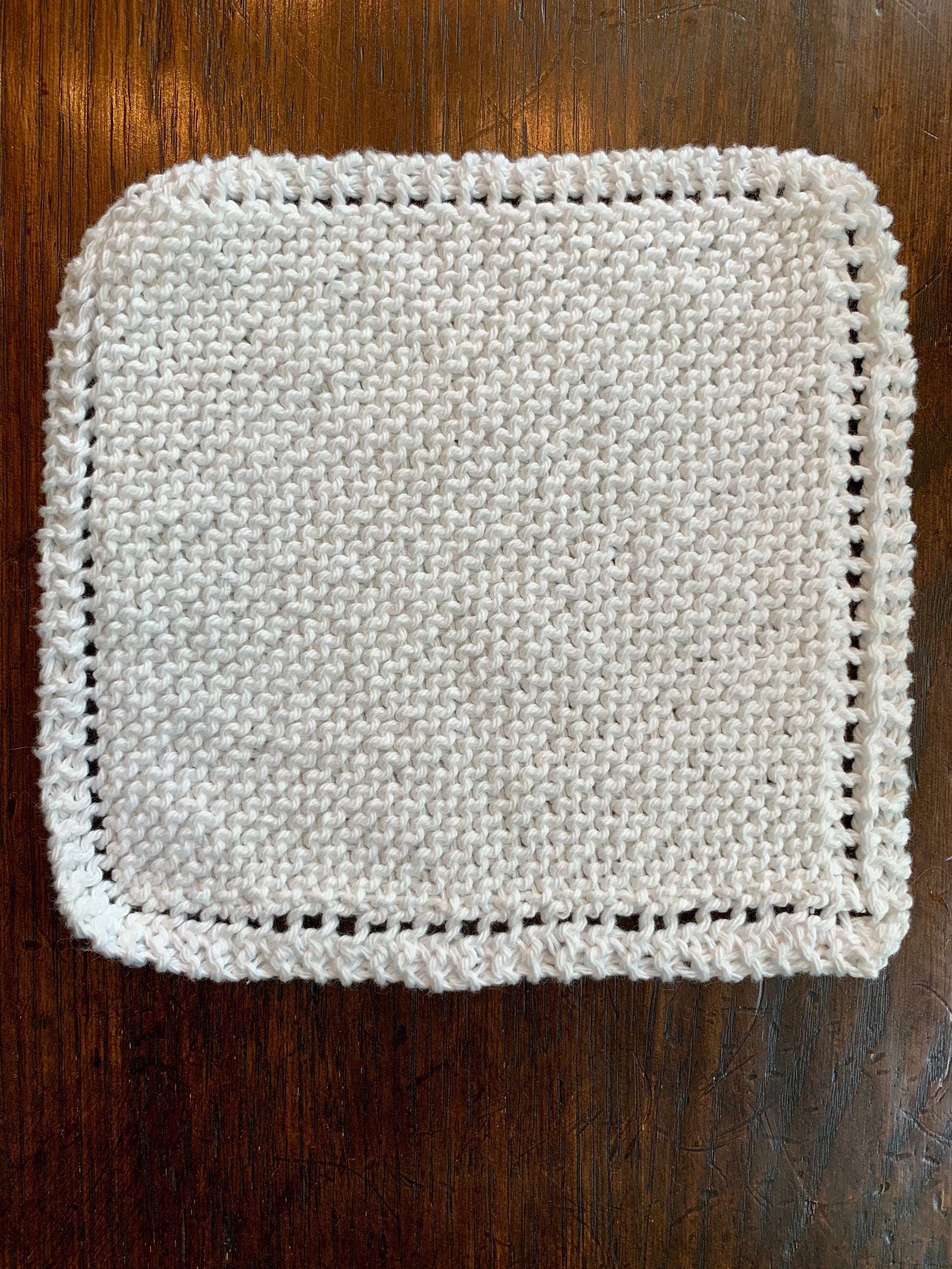 Set of 3 Hand Knit Cotton Washcloths Etsy
