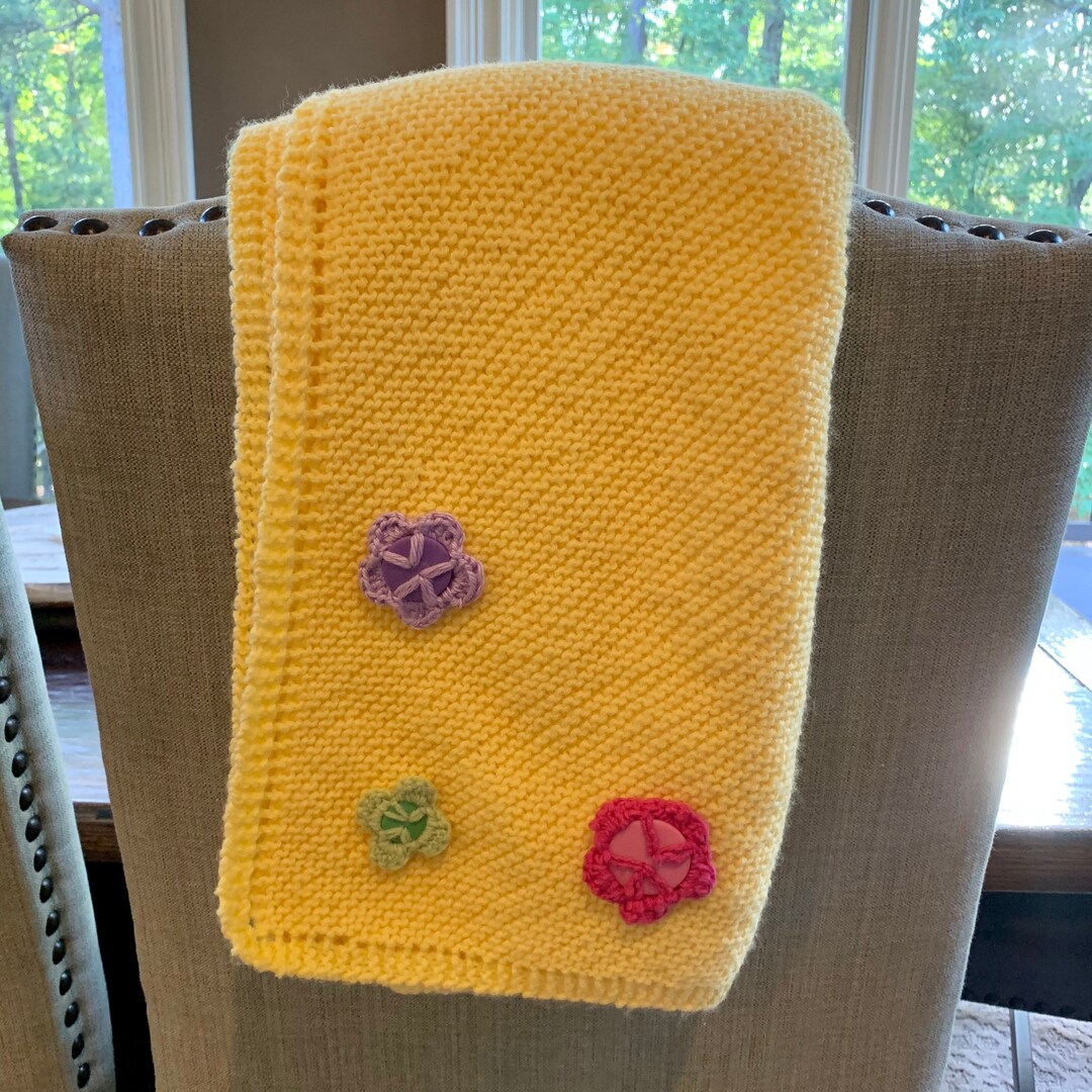 Hand Knit Baby Blanket Etsy