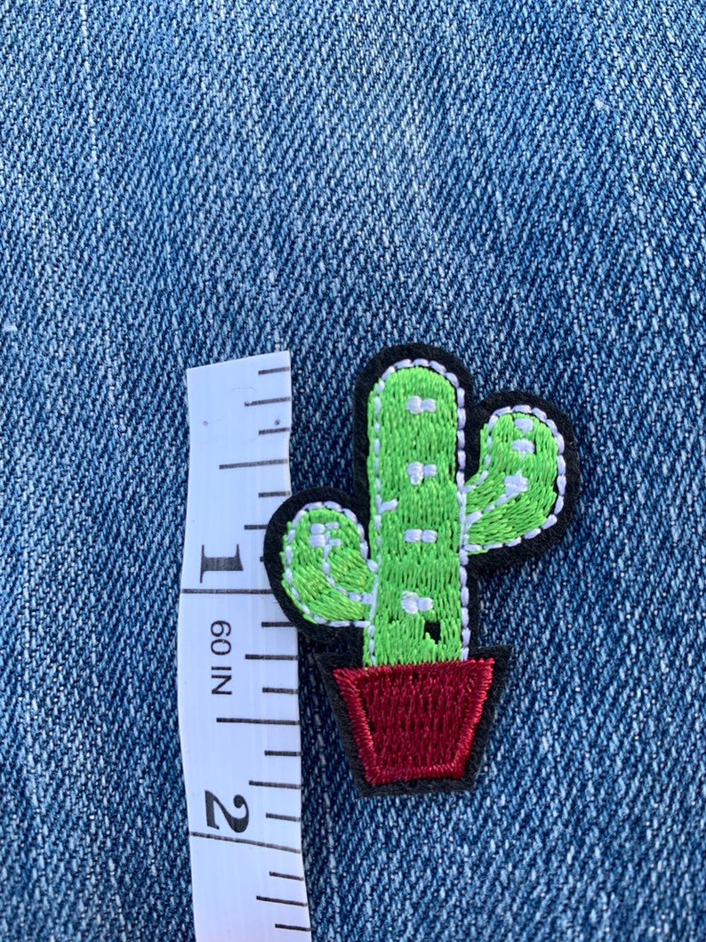 Cactus Patch Desert Theme Patch Cactophile Iron on Patch Saguaro in a Pot Iron on Patch
