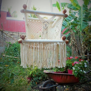 Macrame baby hammock chair cotton 100% handmade. Hanging baby chair. Baby room chair. Baby shower gift. Express shipping. image 7