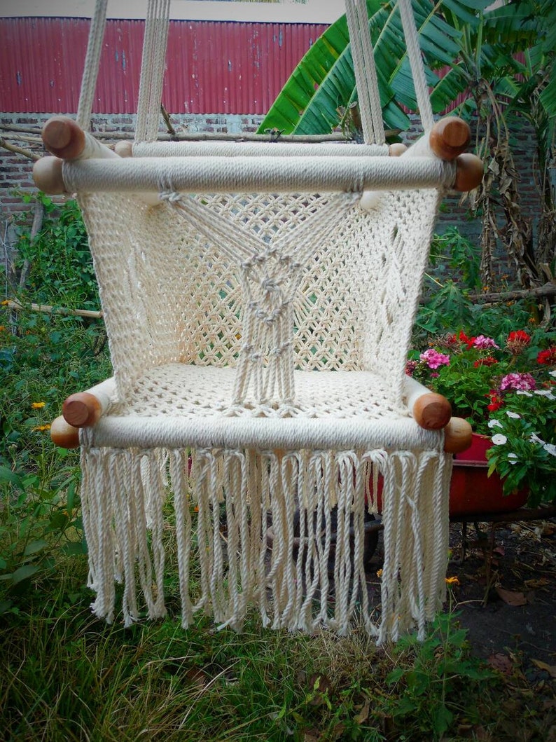 Macrame baby hammock chair cotton 100% handmade. Hanging baby chair. Baby room chair. Baby shower gift. Express shipping. image 4