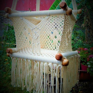 Macrame baby hammock chair cotton 100% handmade. Hanging baby chair. Baby room chair. Baby shower gift. Express shipping. image 3