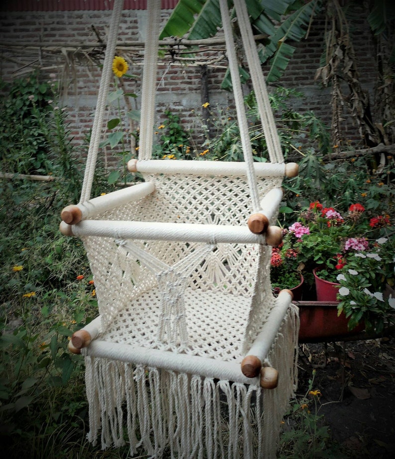 Macrame baby hammock chair cotton 100% handmade. Hanging baby chair. Baby room chair. Baby shower gift. Express shipping. image 5