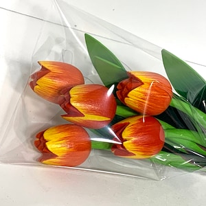 Wooden Tulips - Orange Color