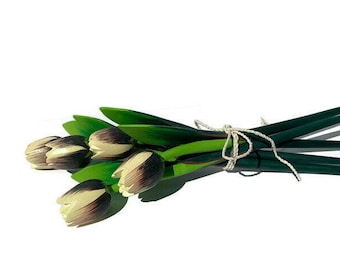 Cream/Black Tulip Bouquet