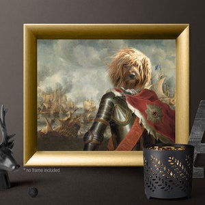 Your Cat or dog in Knight in armor, Warrior on the battlefield, Army Historical Portrait, Pet Portrait from Photo by JAnovelty image 6