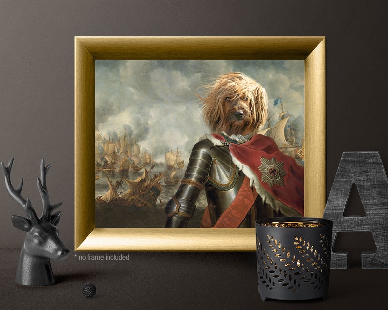 Your Cat or dog in Knight in armor, Warrior on the battlefield, Army Historical Portrait, Pet Portrait from Photo by JAnovelty image 6