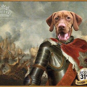 Your Cat or dog in Knight in armor, Warrior on the battlefield, Army Historical Portrait, Pet Portrait from Photo by JAnovelty image 2