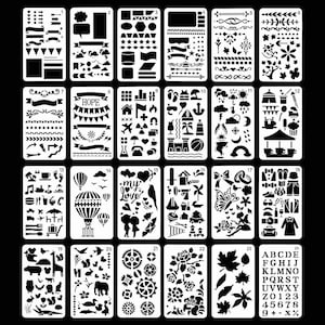  Bullet/Dotted Journal Stencils Set – 18 PCS Bullet Journaling  Supplies/Accessories, 5.1 x 7.9 Planner Stencils for Painting with  Monthly/Weekly/Daily Calendar, Letter Stencils, DIY Drawing Templates :  Arts, Crafts & Sewing