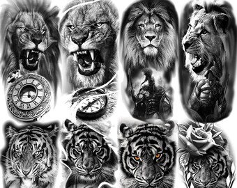 Lion Tattoo Etsy