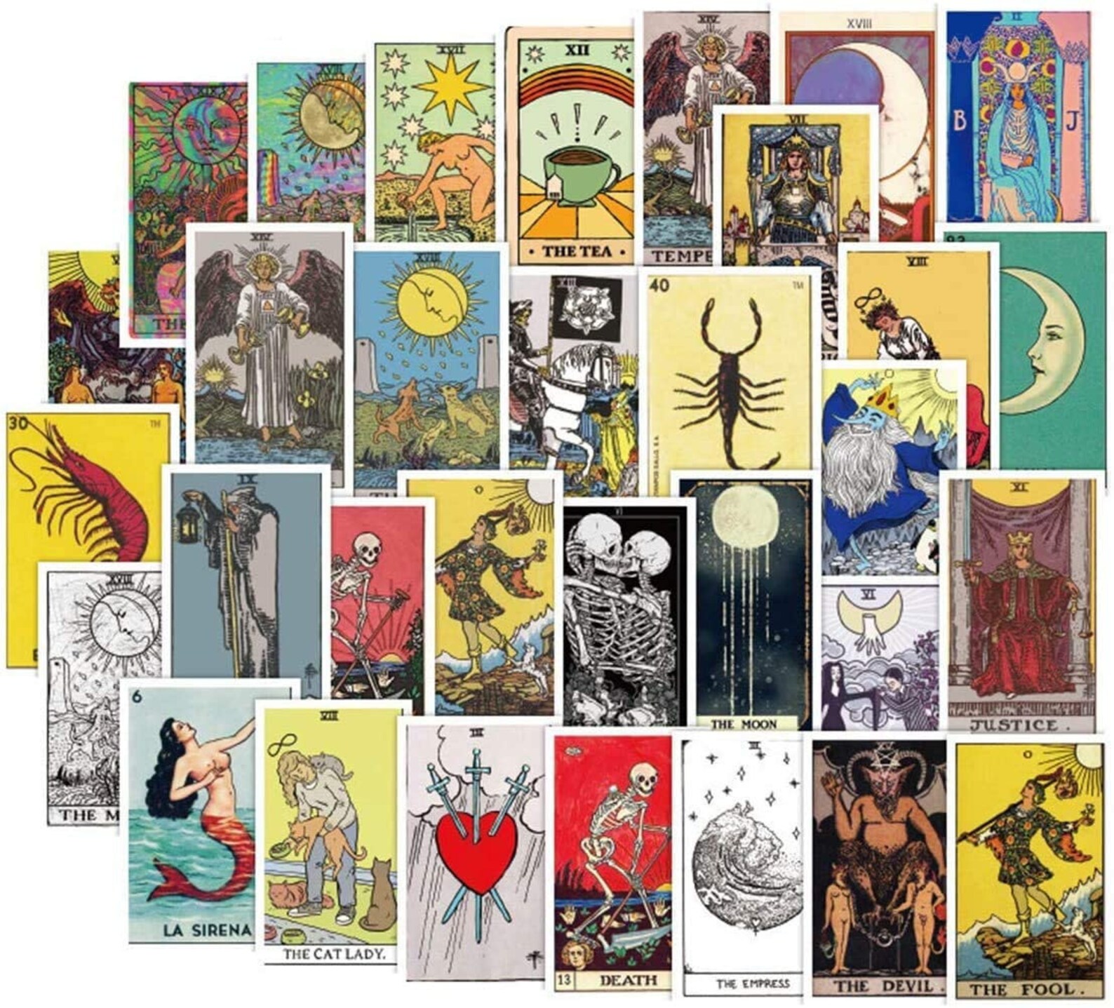 Tarot Card Astrology Divination Sticker Collection Pack Etsy