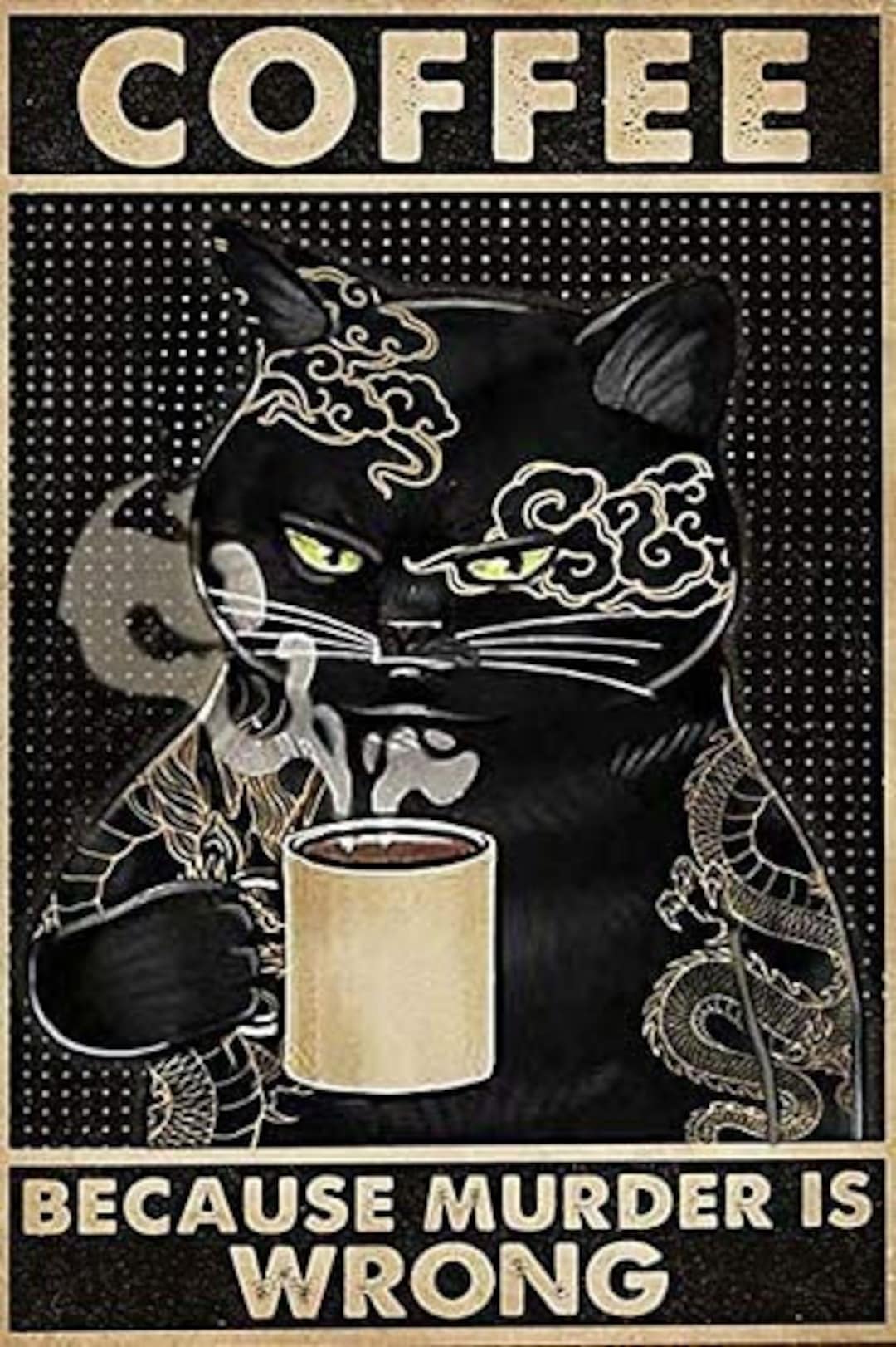 Funny Bad Boy Black Cat In Cat We Trust Metal Novelty Poster -  Portugal
