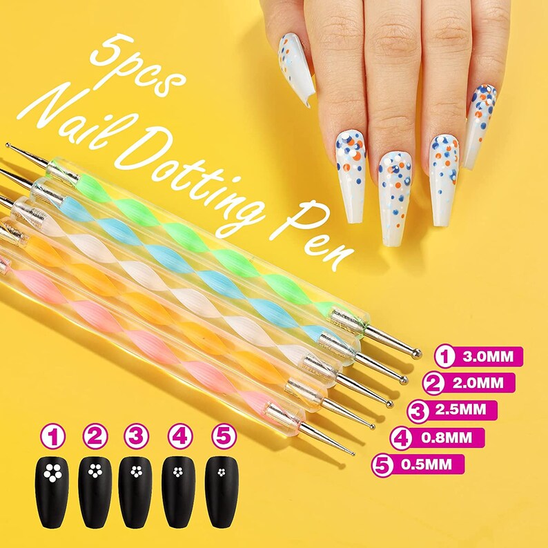 Complete Nail Art Kit Nail Design Tools Brushes Dotting Etsy