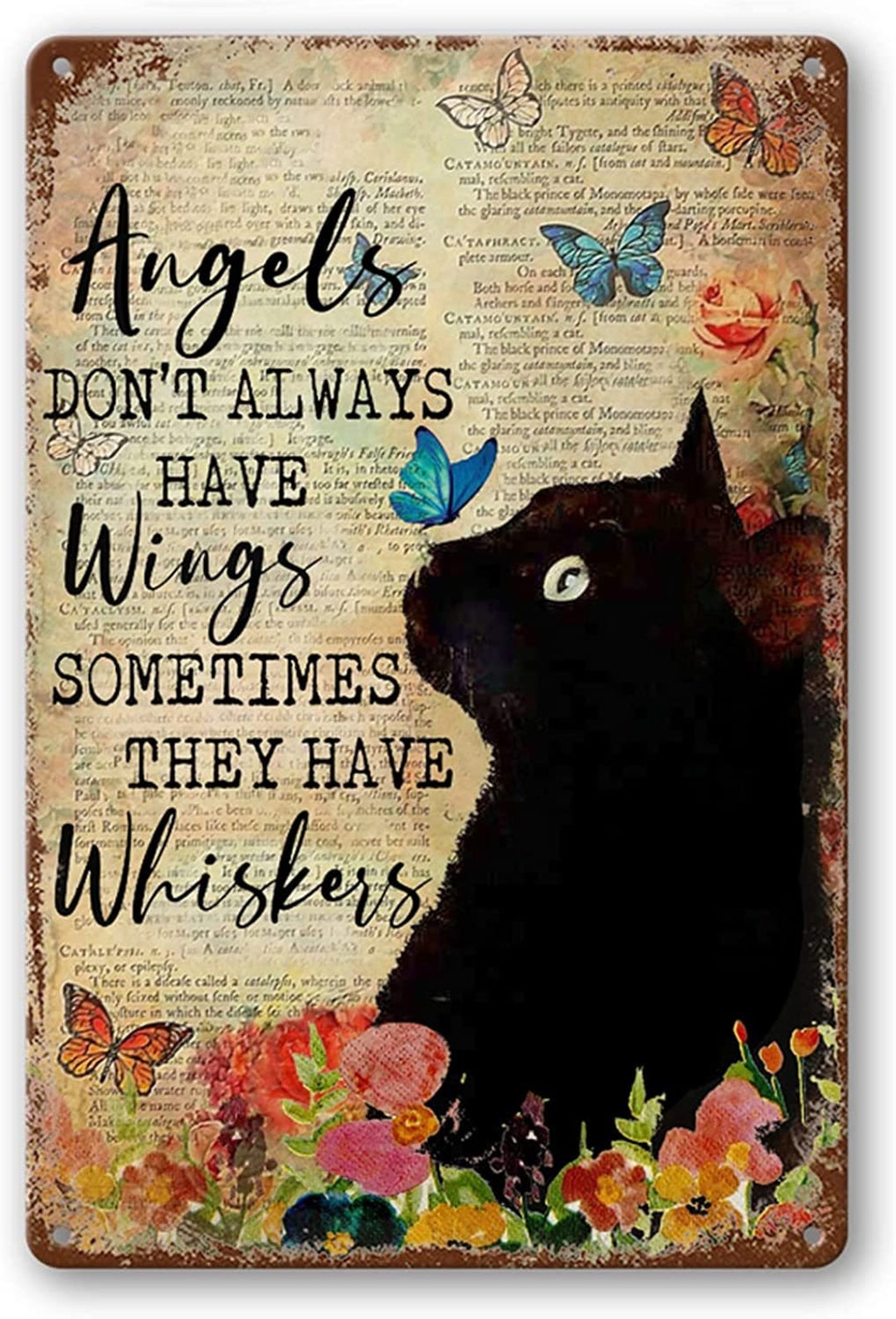 Black Cat Art Angels Don't Always Have Wings Some Have - Etsy
