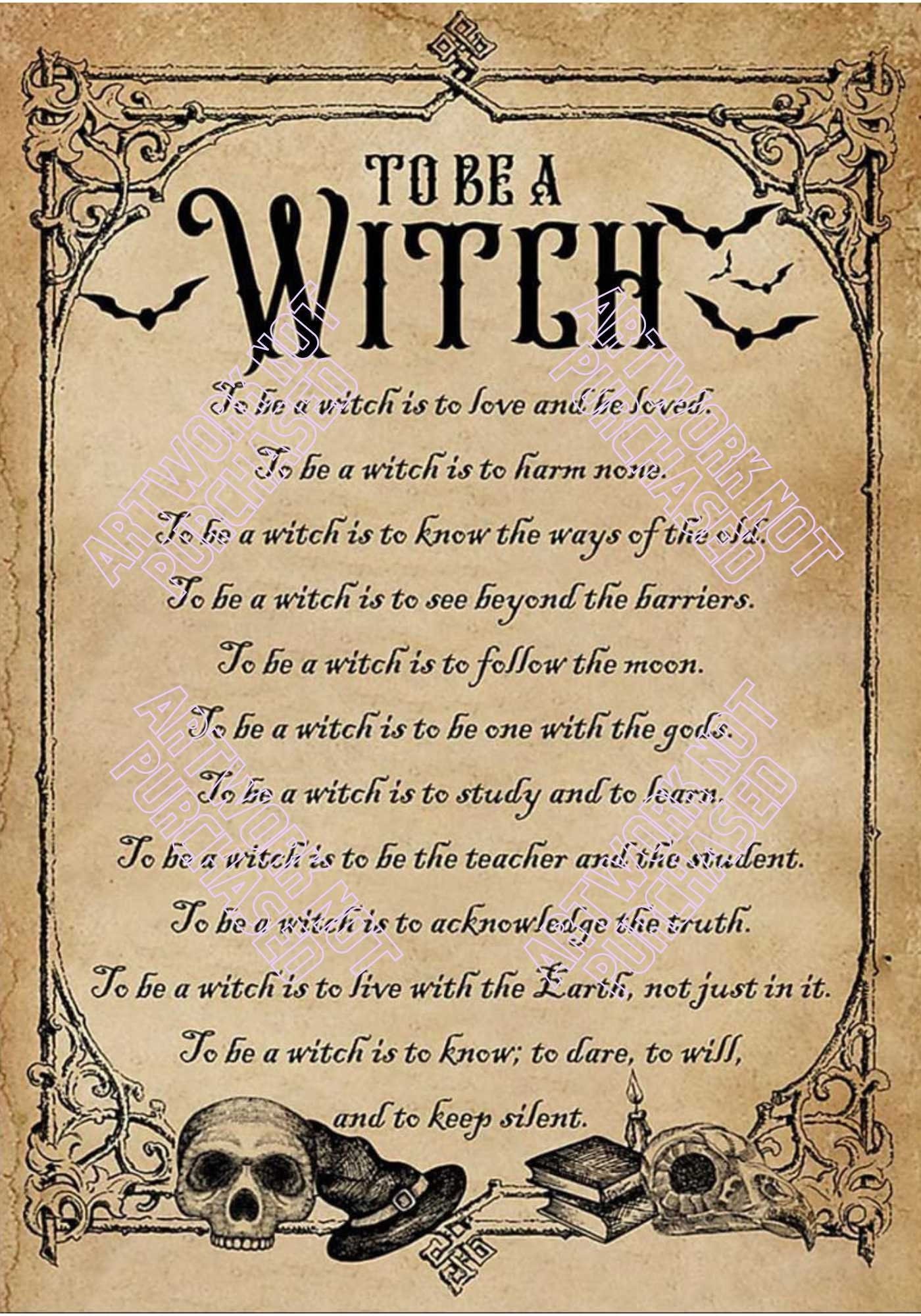 To Be A Witch Wiccan Decor Vintage Style DIY Printable - Etsy