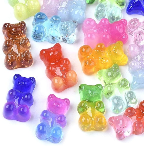 180 Ombre Gummy Bear Charms, Cabochons Ombre Gummy Bear, Resin Gummy Bears,  Gradient 3D Gummy Bear Charms, DIY Handmade Crafting, Earrings 