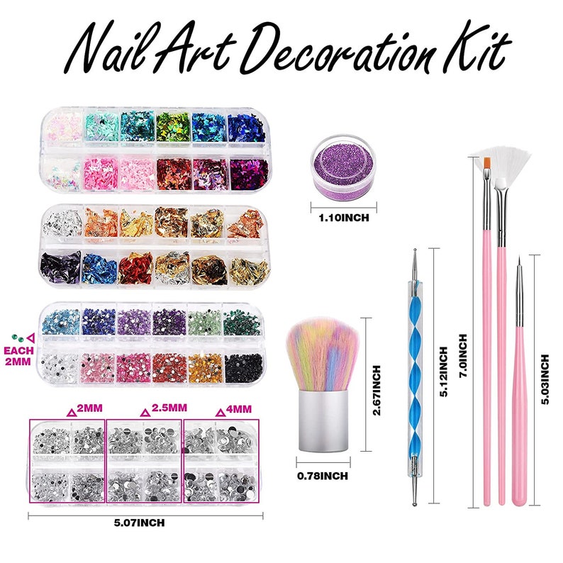 Complete Nail Art Kit Nail Design Tools Brushes Dotting Etsy