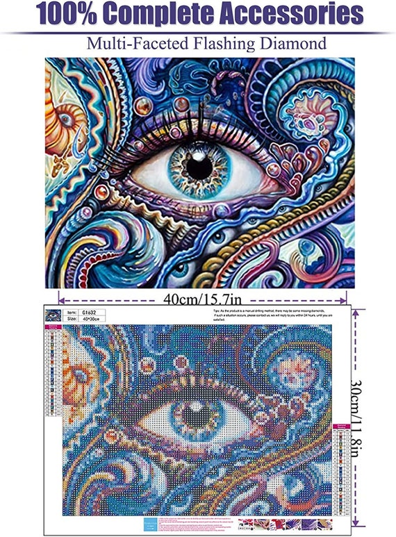 Mandala Eye Abstract Diamond Painting Kits Adult Beginner 5D DIY Diamond Art  Full Round Drill 12X16 DIY Paint by Numbers Painting Wall Decor 