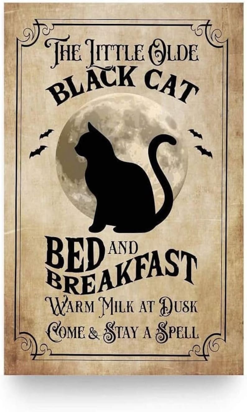 Black Cat Halloween Little Olde Cat Bed and Breakfast Black Etsy