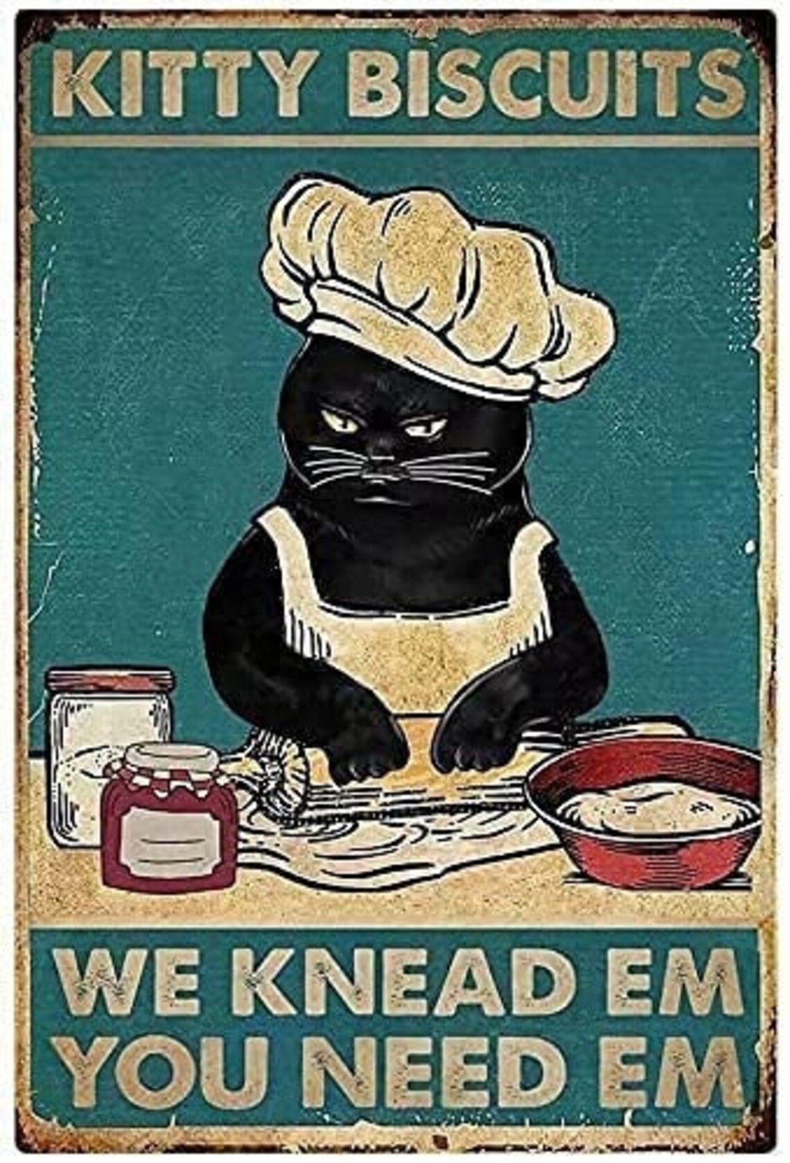 Black Cat Kitty Biscuits We Knead Em You Need Em Kitchen Bar Etsy