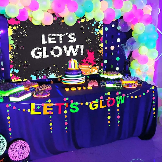50 Pieces Neon Party Supplies Uv Neon Balloons Glow In The Dark Balloons  Blacklight Party Latex Balloons 12 Inch Reactive Fluorescent Mini Polka  Dots