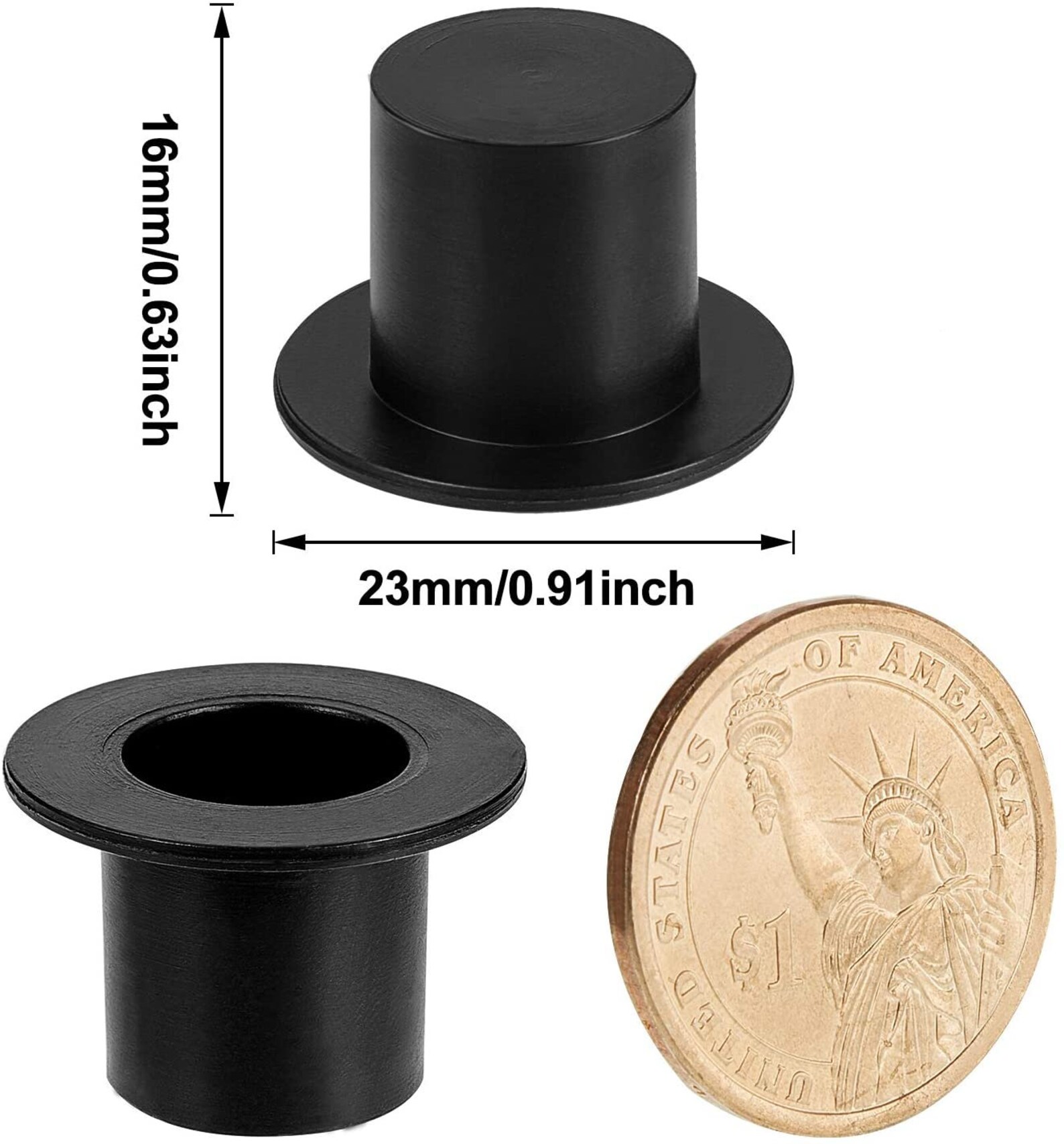 Mini Black Top Hats 5 Pieces Plastic Top Hats Miniature Top Etsy