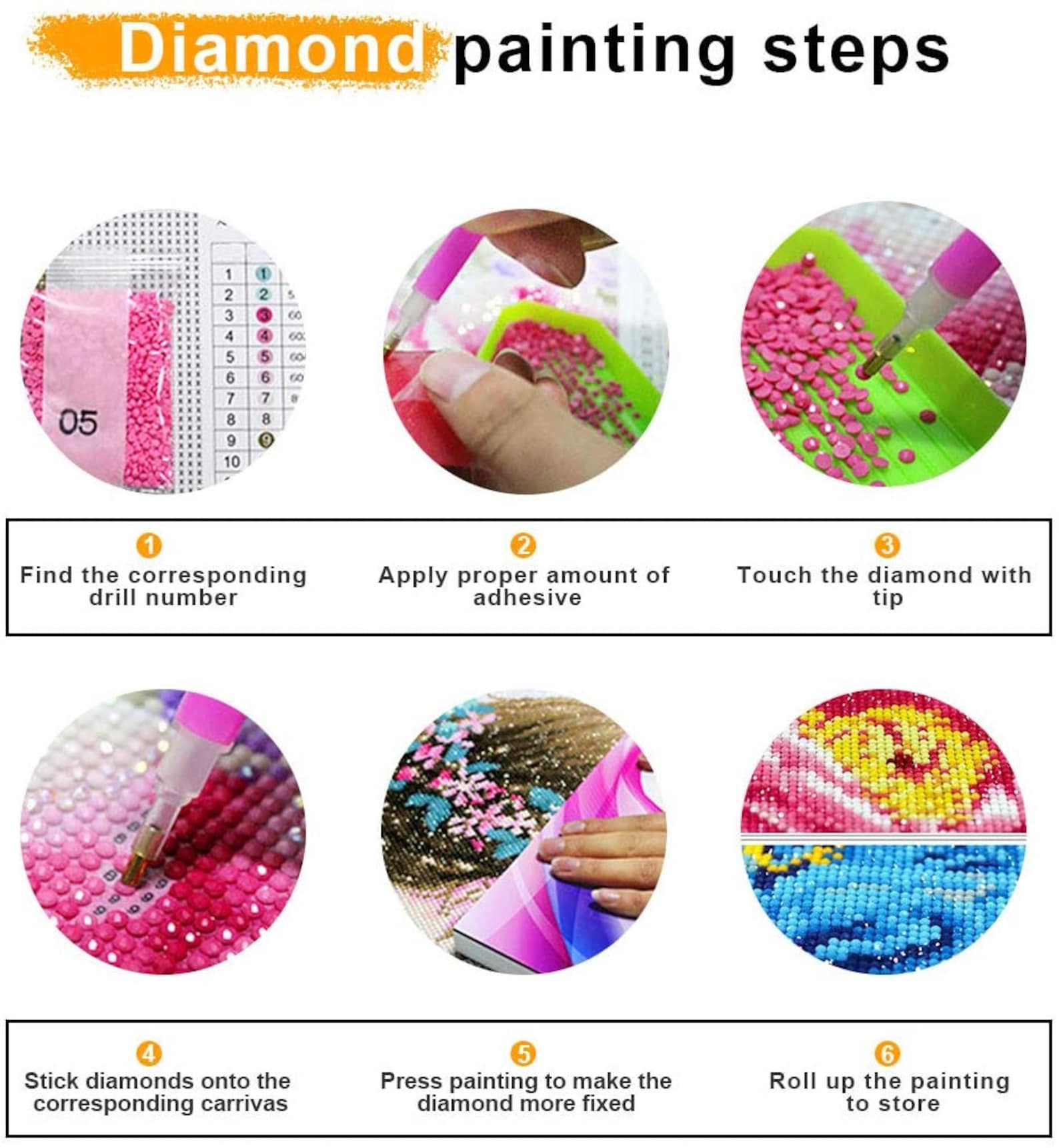 5D DIY Diamond Painting by Number Kit Full Round Drill Crystal Etsy
