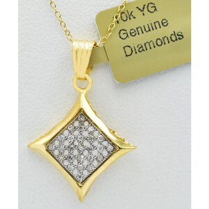 Genuine 0.25 Cts Diamond Pendant 10k Yellow Gold