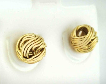 Knot Style Stud Earrings 14K Gold Plated