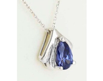 AAA Tanzanite 1.10 Cts Pendant 10k White Gold * New With Tag * Made in USA