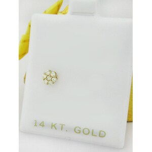 Genuine 0.25 Cts Diamonds Stud &quot;Single&quot; Earrings 14K Gold