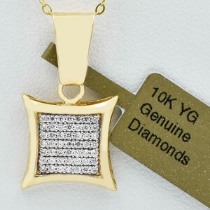 Genuine 0.73 Cts Diamond Pendant 10k Yellow Gold