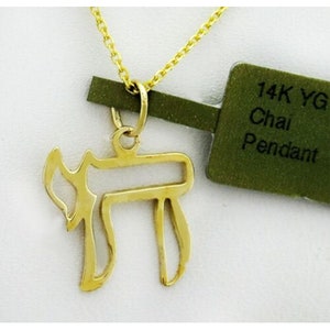 Chai Symbol Pendant 14k Yellow Gold