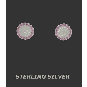 Created Pink Sapphires Earrings .925 Silver