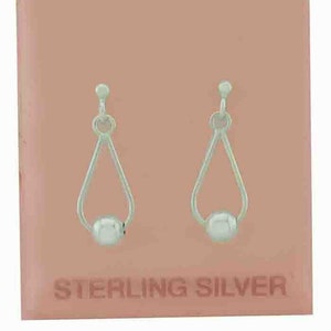 Dangling Ball Design Earrings .925 Sterling Silver