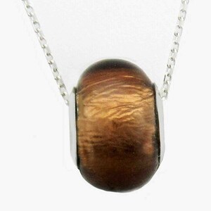 Brown Sliding Pendant Necklace .925 Sterling Silver