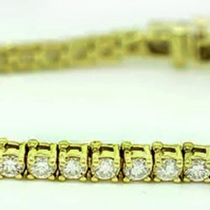 Genuine 3.84 Cts Diamonds VS1 Quality Tennis Bracelet 14K Gold