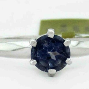Mystic Topaz 0.78 Cts Solitaire Ring 14k White Gold