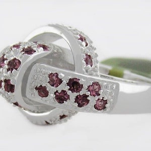 Created Spin Pink Sapphires Ring .925 Sterling silver