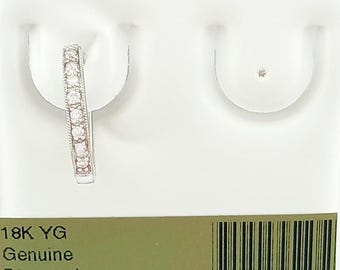 Echte Diamanten Einzel Huggie Ohrring 18k Weißgold